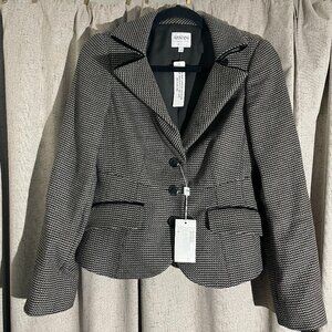 NWT Armani Collezioni women's tweed blazer - gray and black